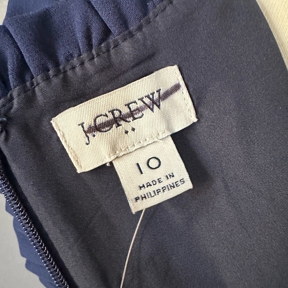 J.Crew Factory Ruffleneck Suit Dress, Navy Blue Work Dress, Business Casual NWT - Picture 9 of 15